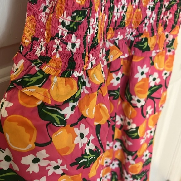 Draper James Kimberly Orange Blossom Tiered Smock Dress women’s size large - Picture 7 of 10